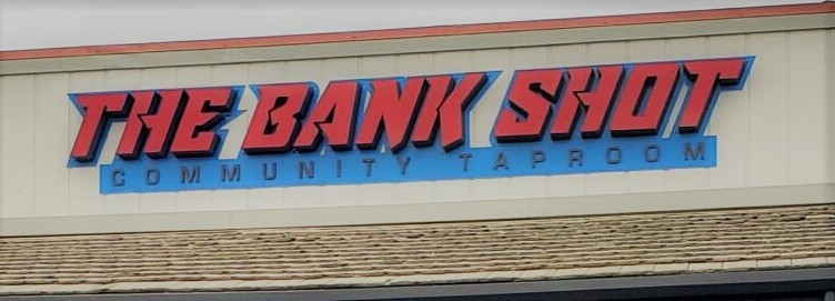 The Bank Shot pool hall exterior/interior